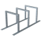 Bicycle rack - row arrangement | lean-on hoop made of steel tube 60 x 60 mm | hot-dip galvanized | for 3 bicycles